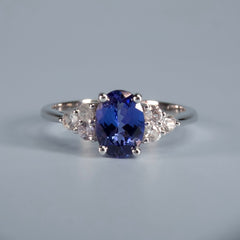 Natural Tanzanite Ring | 1.18 ct | 18K White Gold